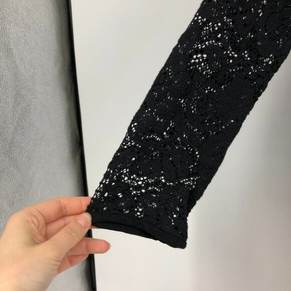 Shoshanna black lace 2/3 long sleeve keyhole  high neck SP - Picture 10 of 15